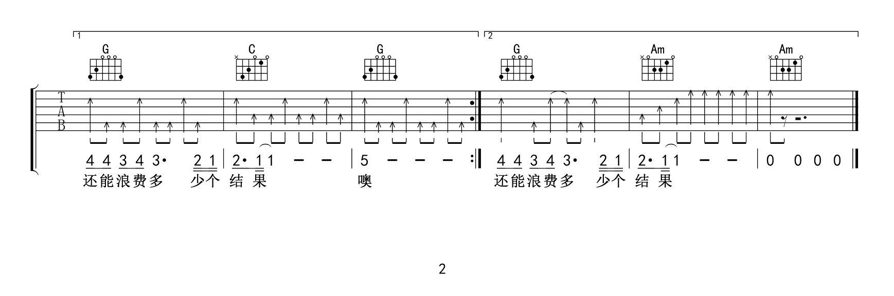 品冠儿子-门没锁吉他谱-2