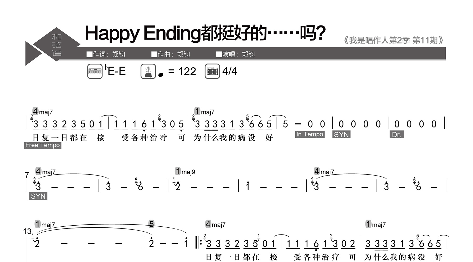 Happy Ending都挺好的…吗?吉他谱-郑钧-吉他帮